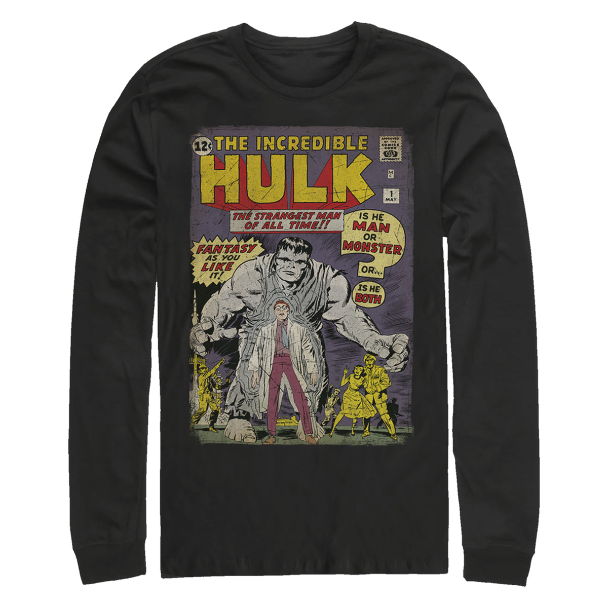 Men's Marvel Hulk ComicCover Long Sleeve T-Shirt
